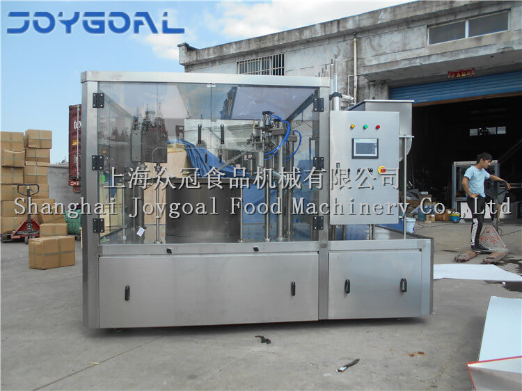 October 20，2018，ZLD-2A 3 Liter glass water spout pouch filling capping machine